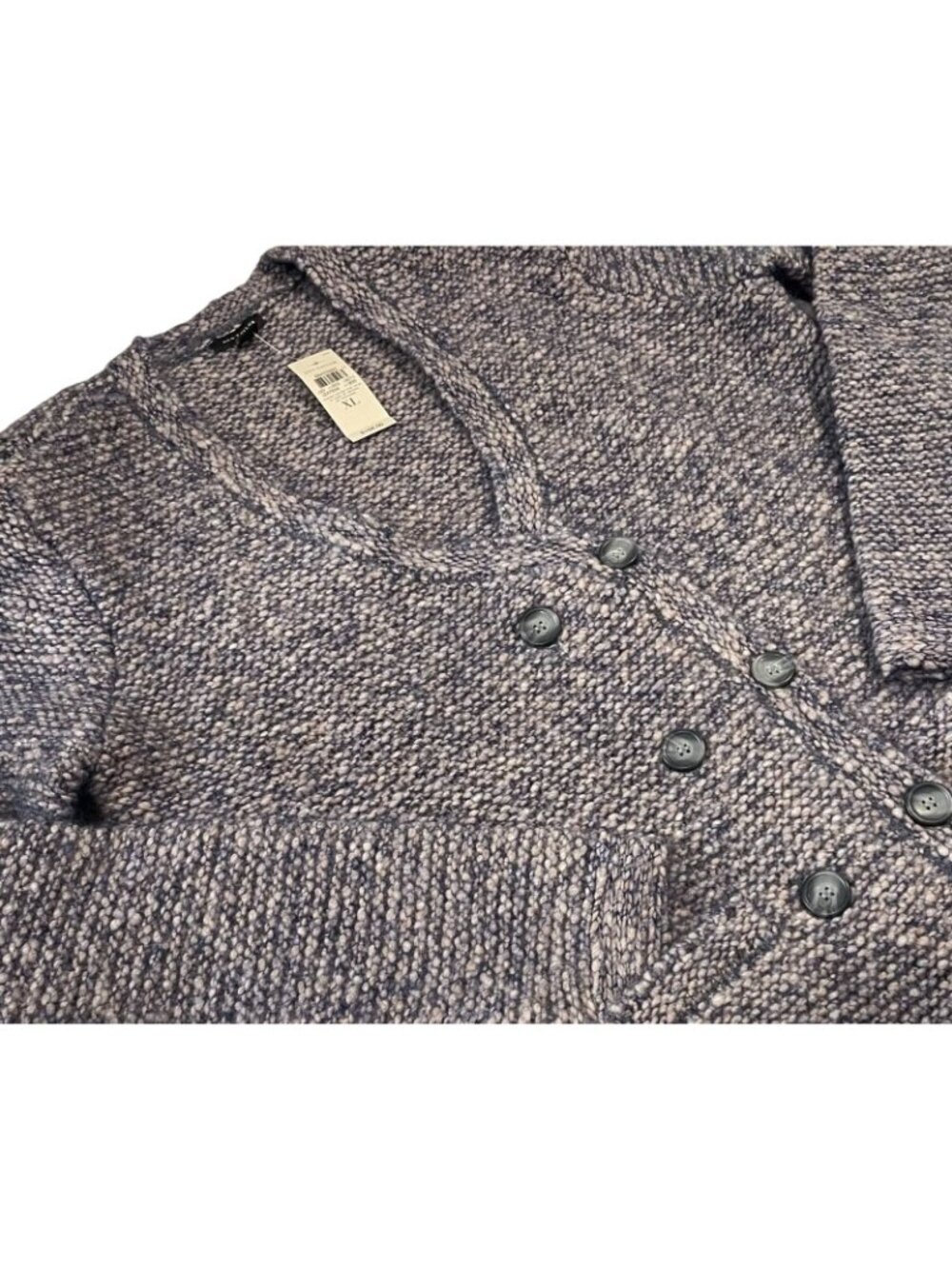 Ann Taylor Merino Wool Alpaca Cardigan Sweater XL Blue Double Breasted Academia - Picture 2 of 12